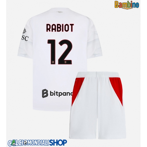 Maglie da calcio AC Milan Adrien Rabiot #12 Seconda Maglia Bambino 2026-27 Manica Corta + Pantaloni corti)